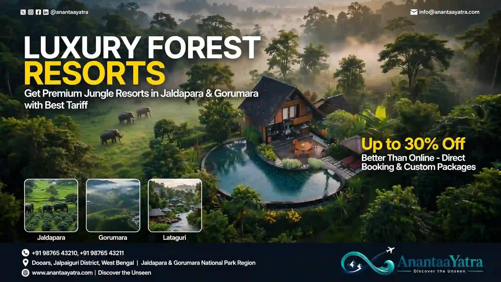 Top 7 Luxury Forest Resorts in Jaldapara & Gorumara