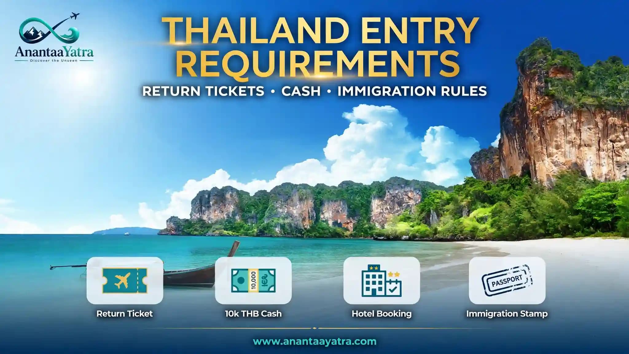 Thailand Entry Requirements : Return Tickets, Cash & Immigration Rules